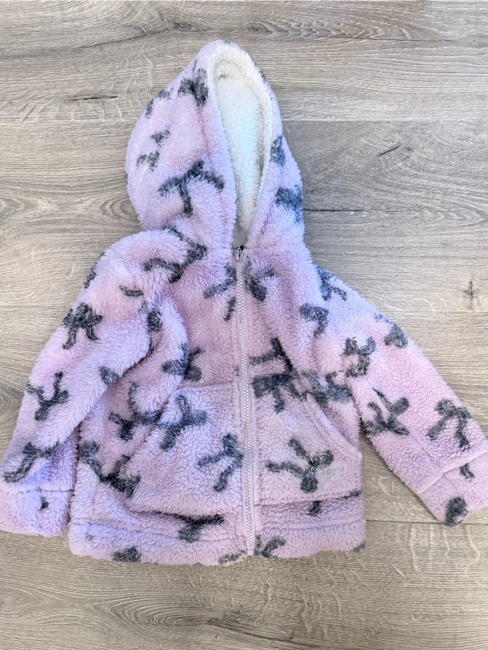 Betsey Johnson Plush Lavender Faux-Fur Jacket with Pink Label